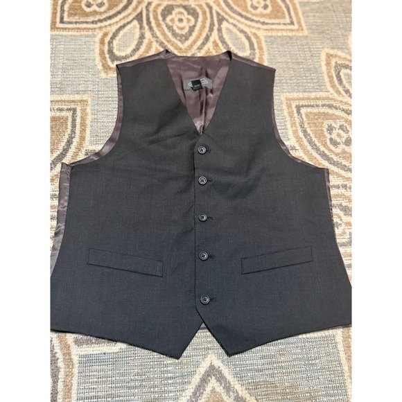 Pronto Uomo Other - Pronto Uomo Platinum Mens Small Charcoal Gray 100% Wool Suit Vest Waistcoat